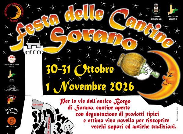 Festa delle Cantine di Sorano 2026: tre giorni tra vino novello, sapori della tradizione 